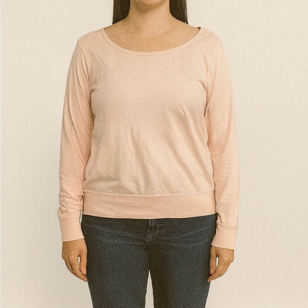 JoyLab Size Medium Ballet Pink Long-Sleeve Activewear Top